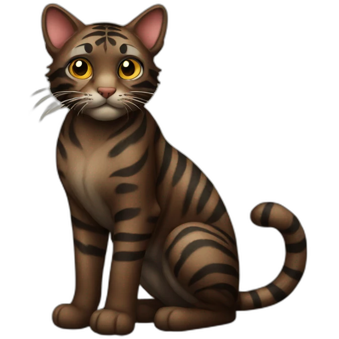 Dark Brown Tiger cat emoji
