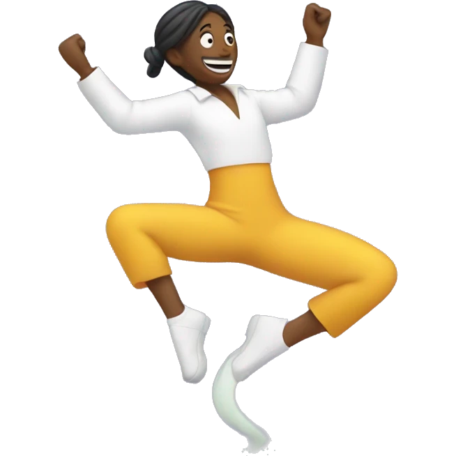 person doing the floss dance emoji