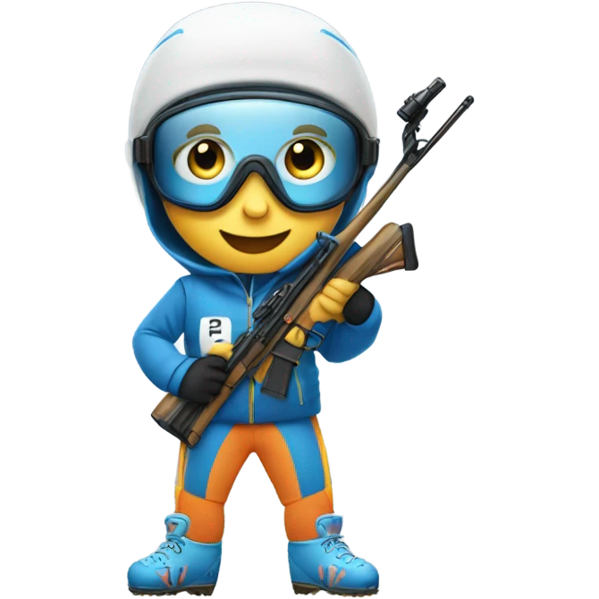 biathlon athlete with rifle emoji