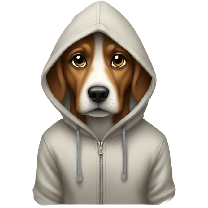 Dog wearing a hoodie emoji