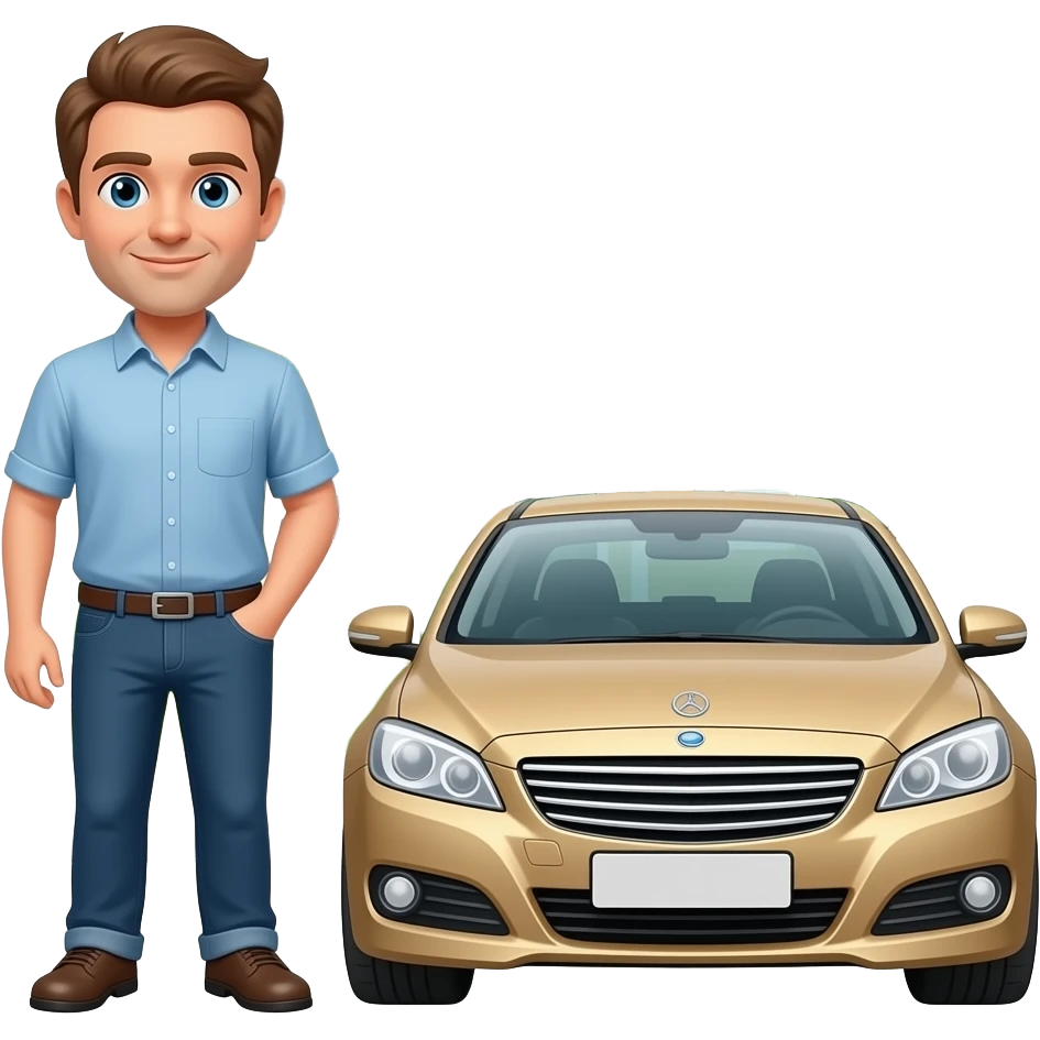 man with house and car emoji