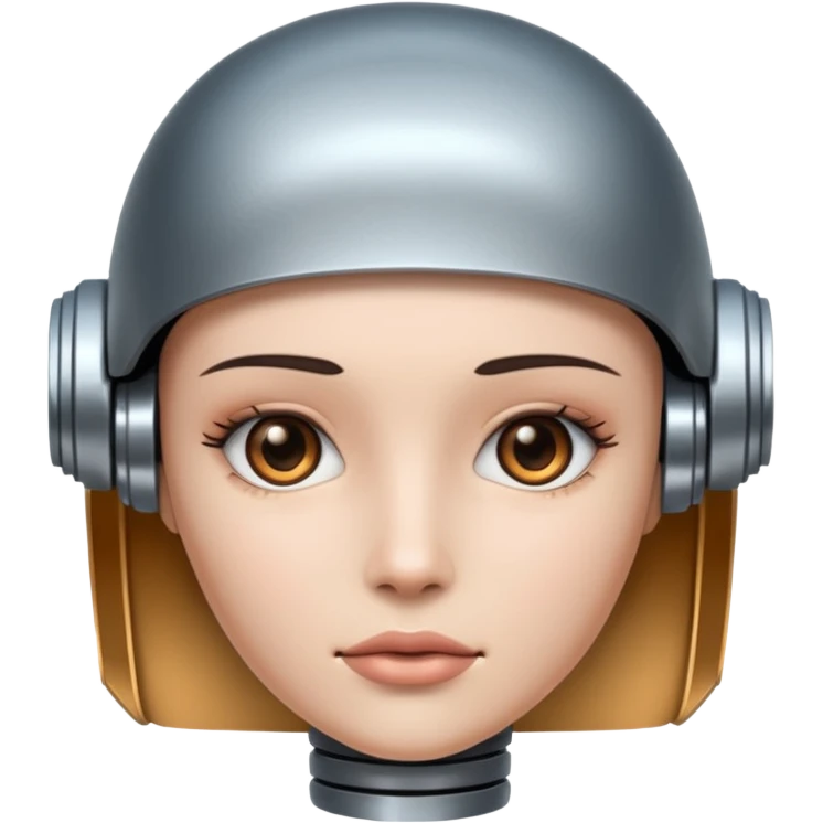 half robot cop woman emoji