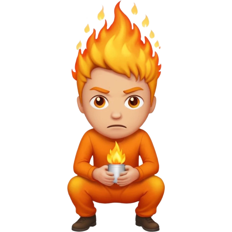 Man peeing fire emoji