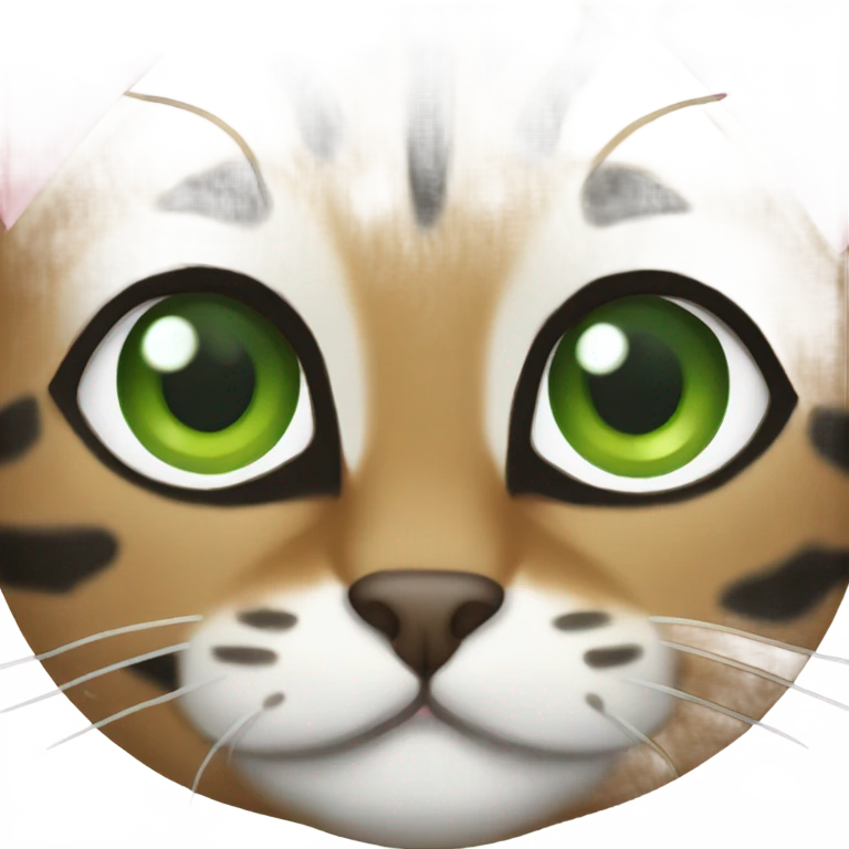 Green eyed bengal cat emoji