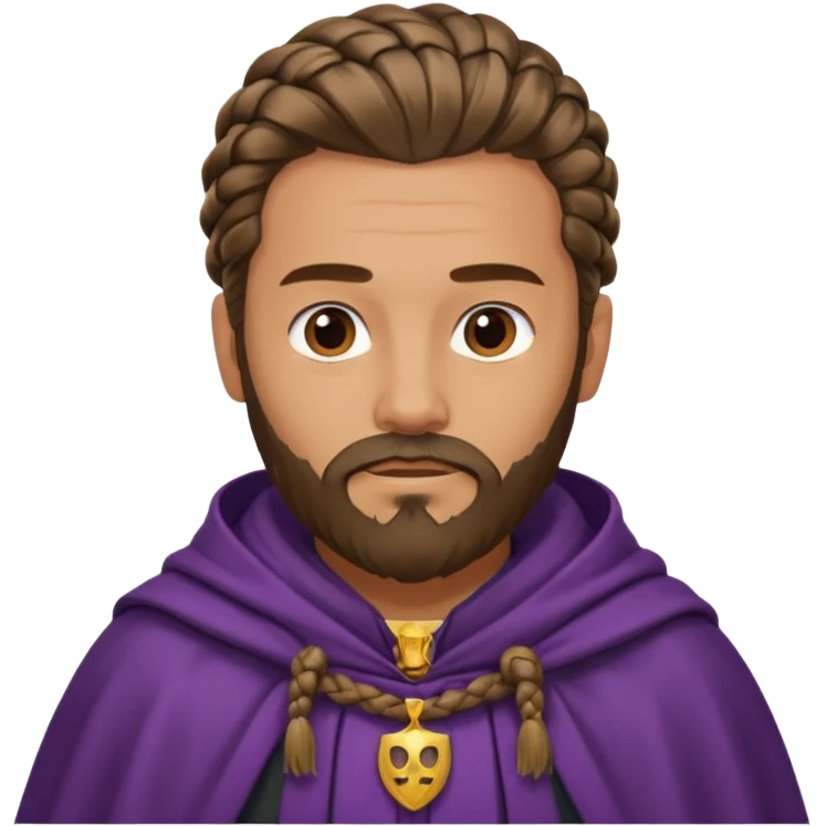 man with braided hair, beard and cloak emoji