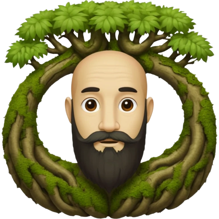 Prr Prr Patapim (Mono Narigudo Con Su Cabeza Tiene Barba Con Una Nariz Larga Tiene Arboles En Sus Lados Con Musgo Combinado Con Raíces Y Tiene Pies Gigantezcos) emoji