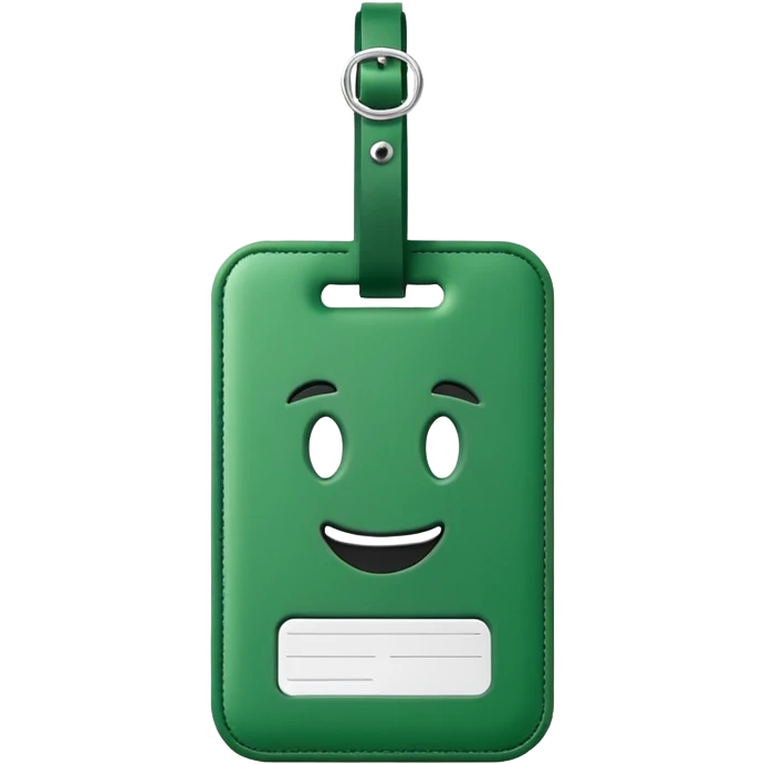 green luggage tag emoji