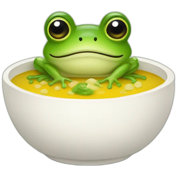 frog with soup emoji