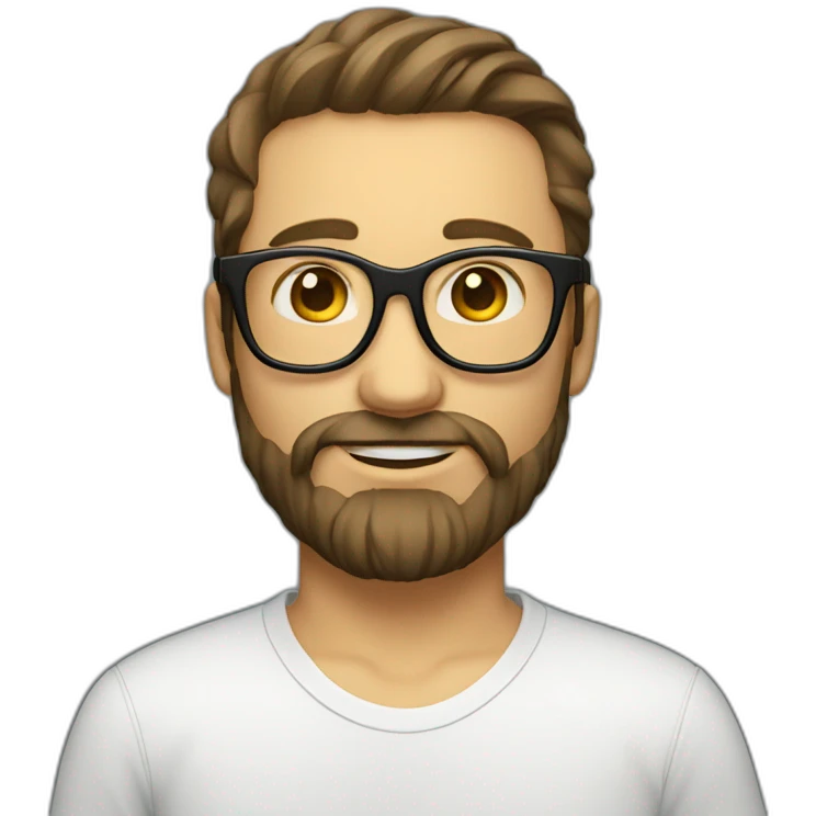 A boy with sun eyeglasse and long facial hair and white skin emoji