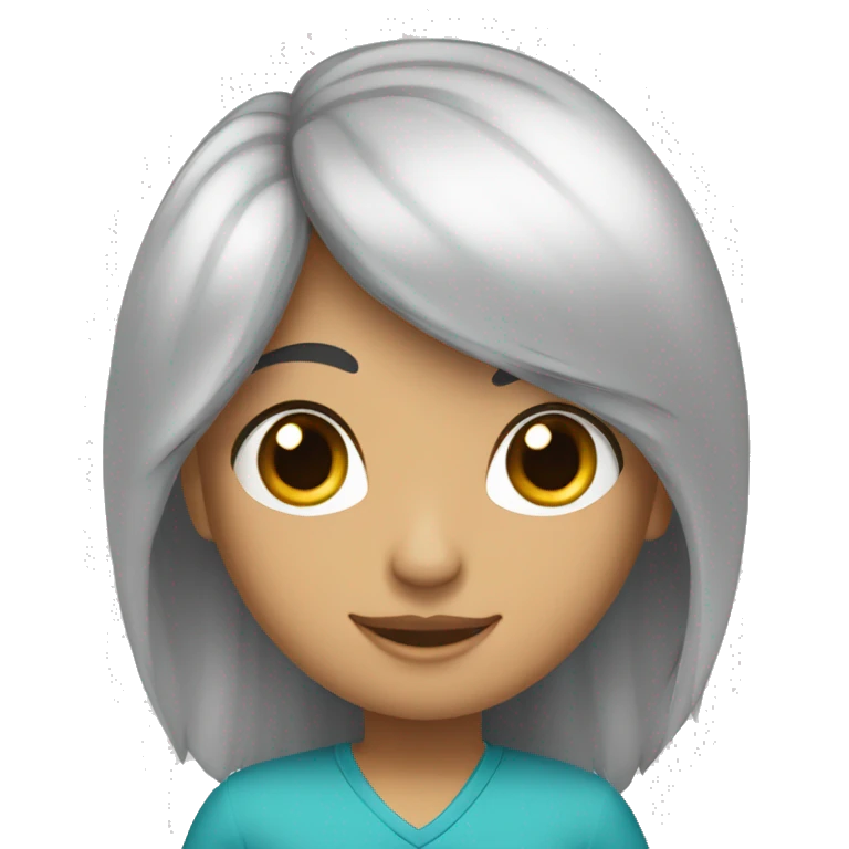 Chico moreno de pelo lacio y chica blanca de pelo negro y largo  emoji