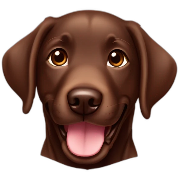 Happy sweet chocolate brown Labrador puppy emoji