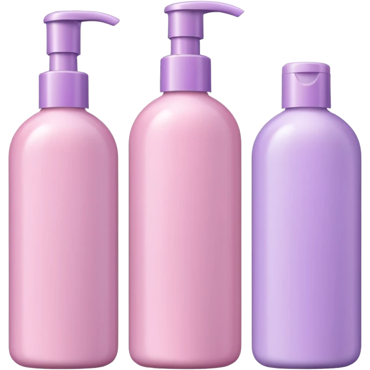 light pink and light lilac shampoo bottles together emoji