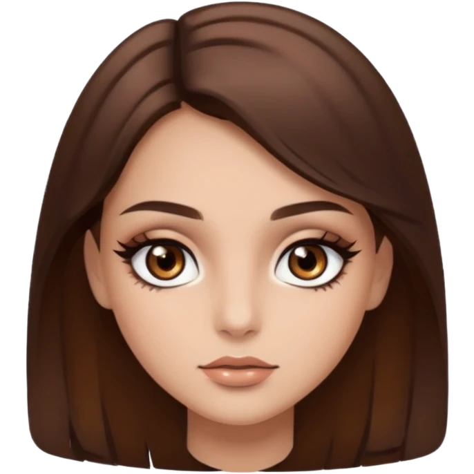 дівчина карі очі підкрашені смокі айс коричниве волося,  emoji