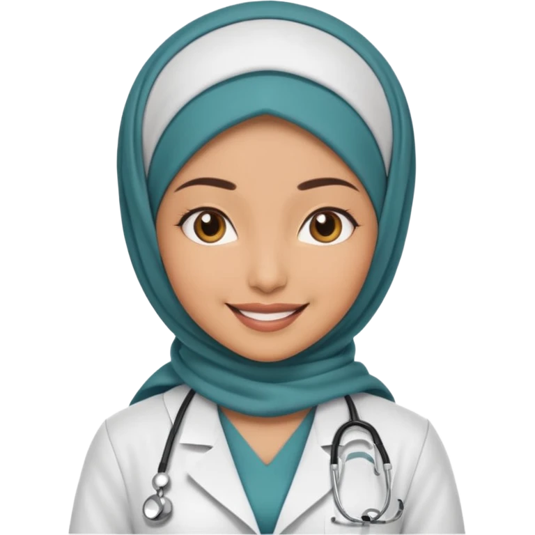 hijab woman doctor, half body emoji