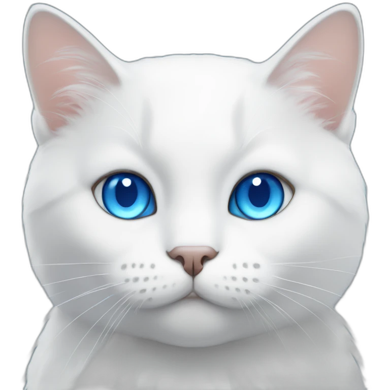 white cat face with blue eyes emoji