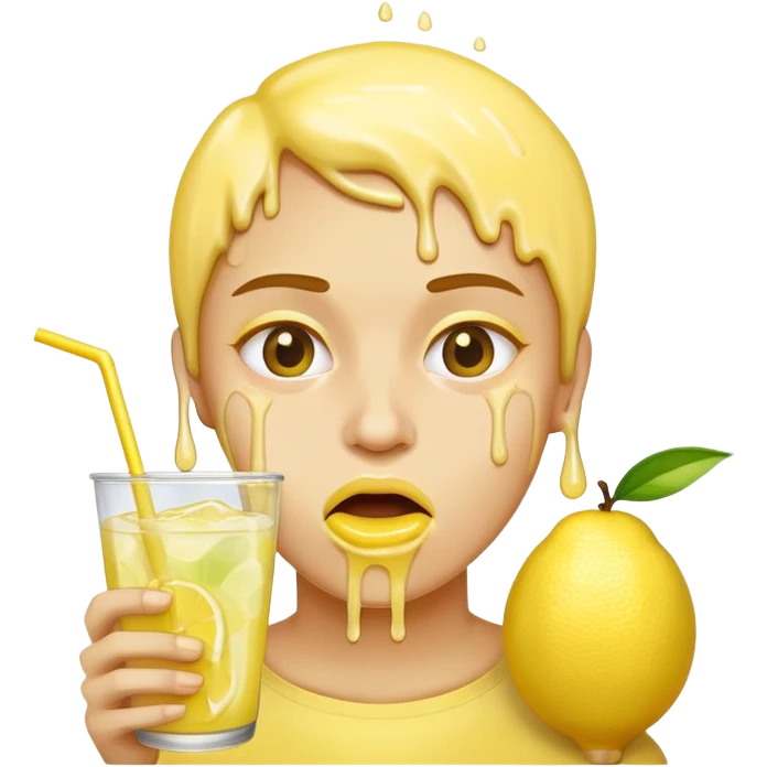 face with lemonade dripping out of mouth emoji