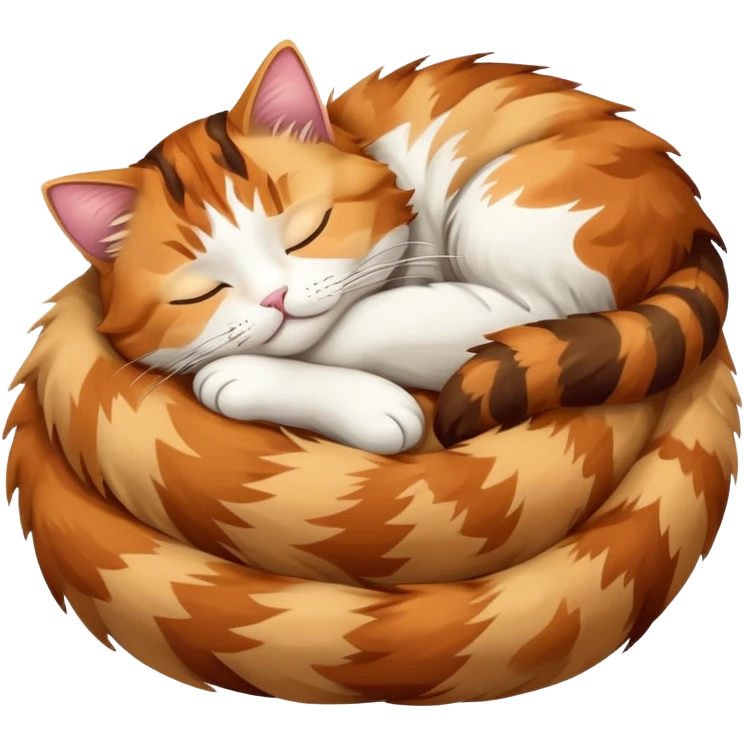 Calico x tabby cat sleeping emoji