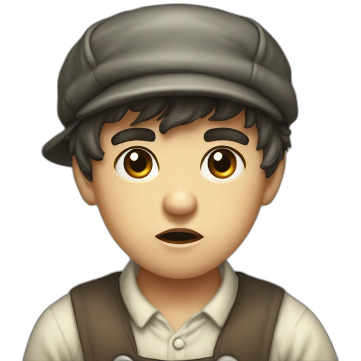 Victorian-Era-poor-factory-worker-kid-flat-cap-angry emoji