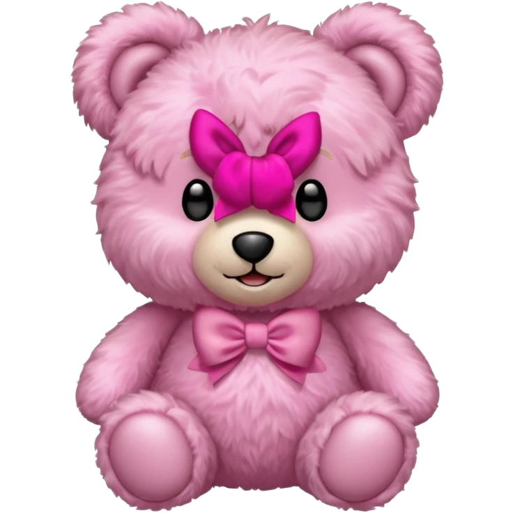 Aesthetic pink teddy with bow emoji