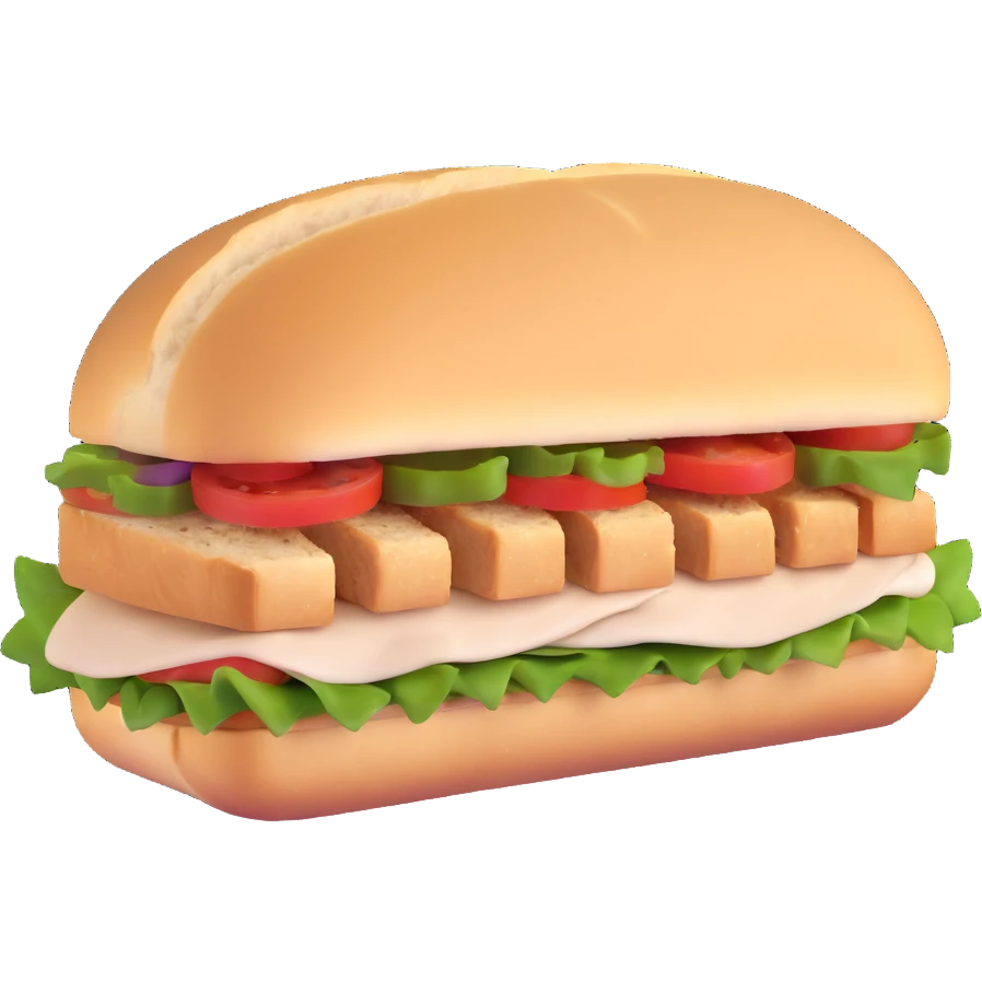ciabatta sandwich with chicken emoji