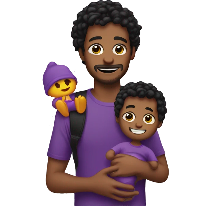 Teen dad with takis and baby  emoji