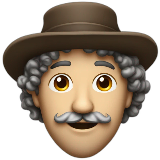 jewish man with curls and hat rubbing hands together side profile giant nose emoji