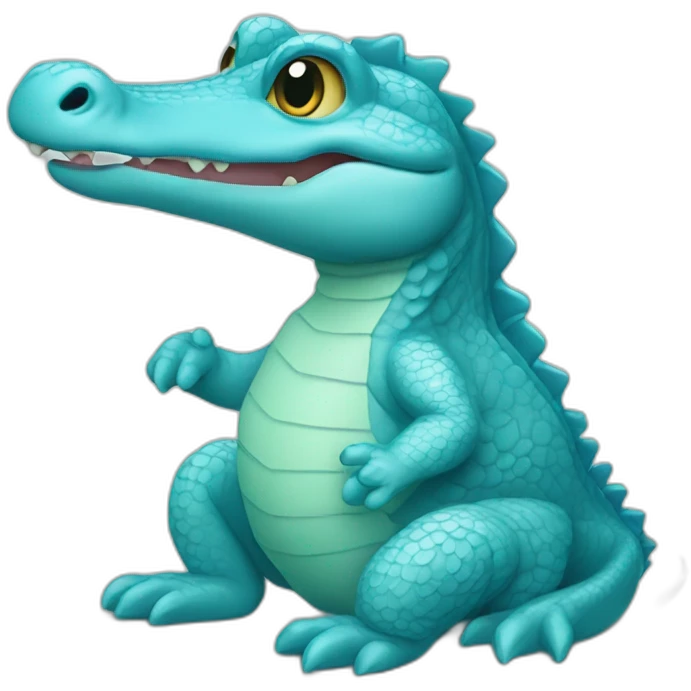 Baby blue alligator emoji
