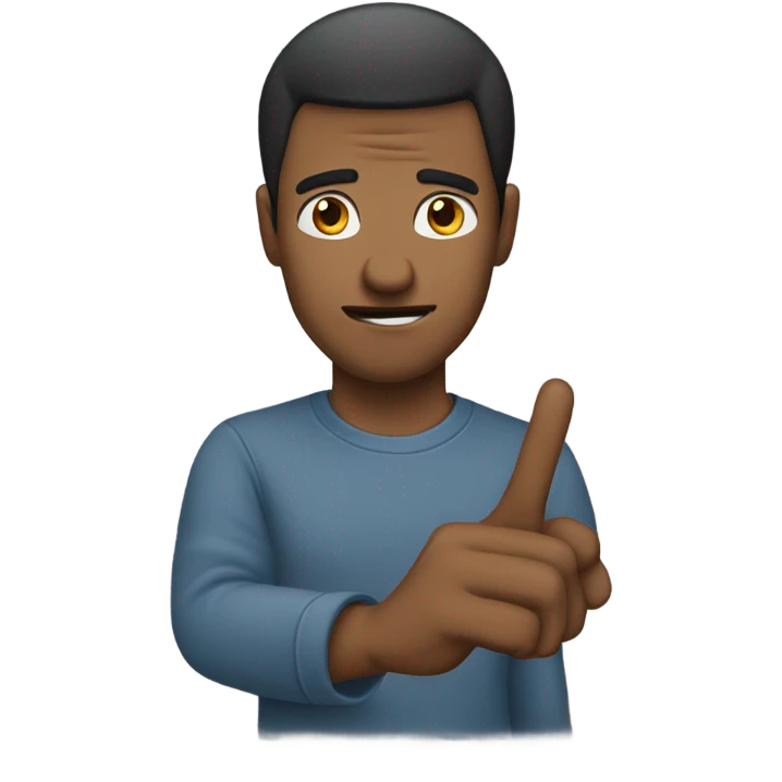 Man with hand sticking straight out making a “bruh” face  emoji