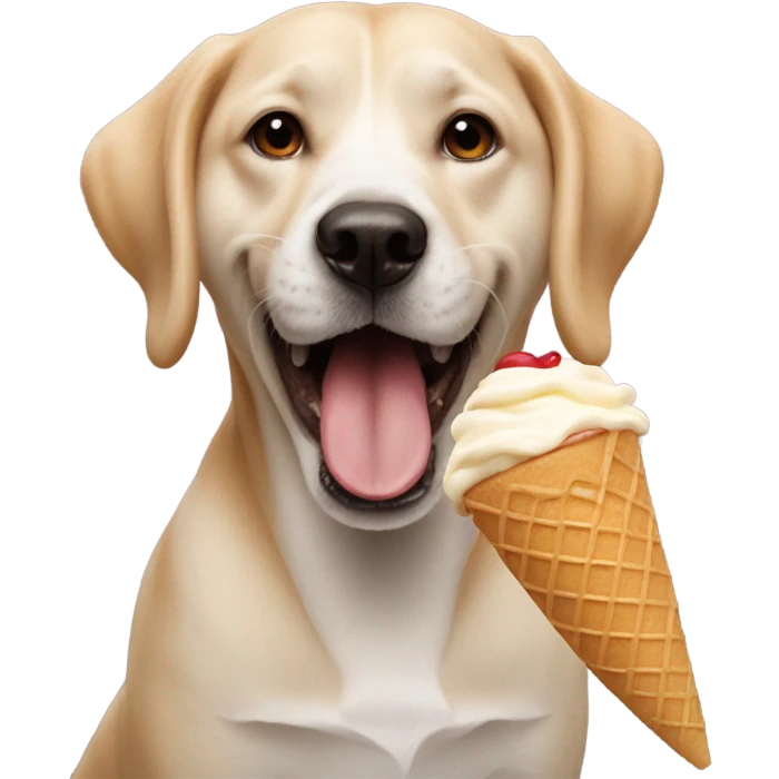 Dog with a ice cream cone  emoji