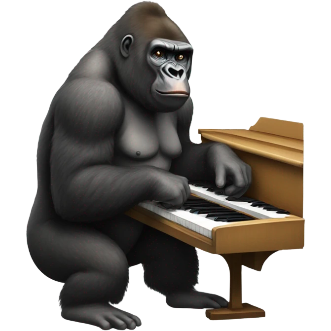 gorilla playing piano from Sing movie emoji