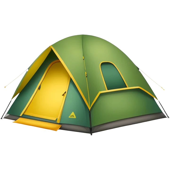 green and yellow camping tent emoji