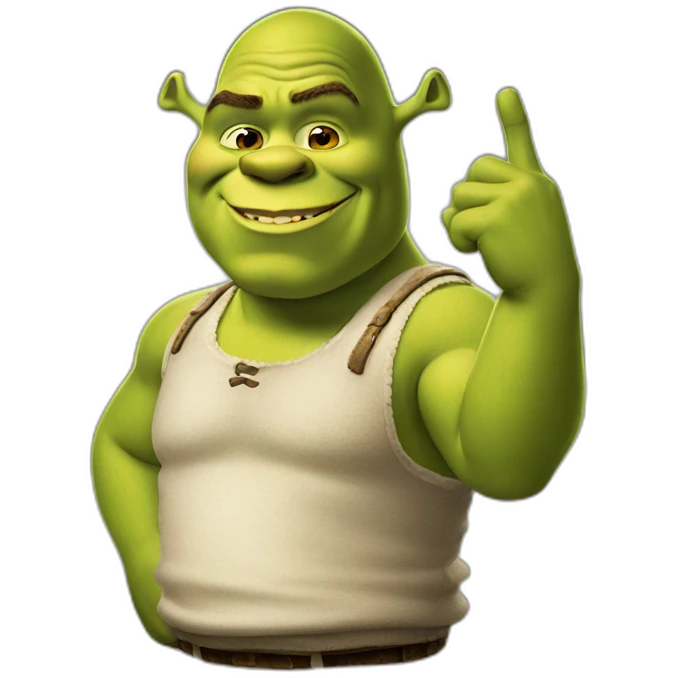 shrek doing a middle finger emoji