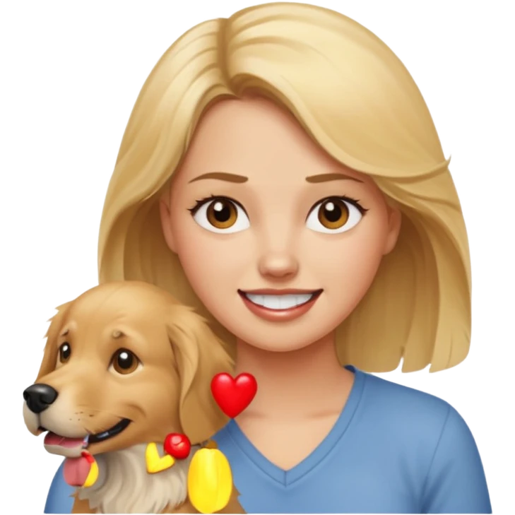 angry blonde women and happy dog emoji