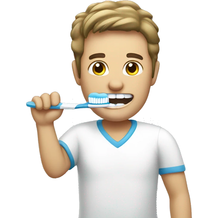 tooth brushing man emoji