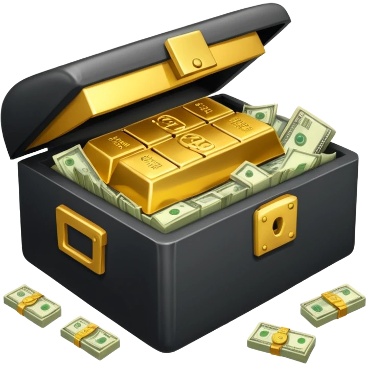 open vault with gold and money emoji