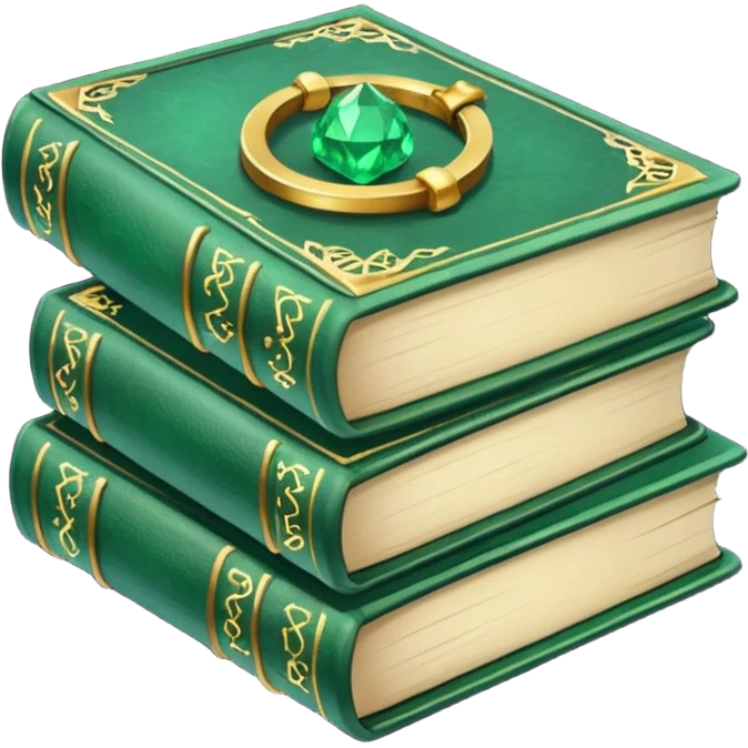 pile of magic spell books emerald emoji