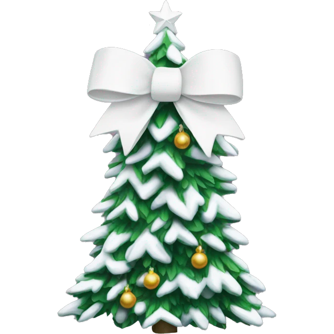 white bow on christmas tree emoji