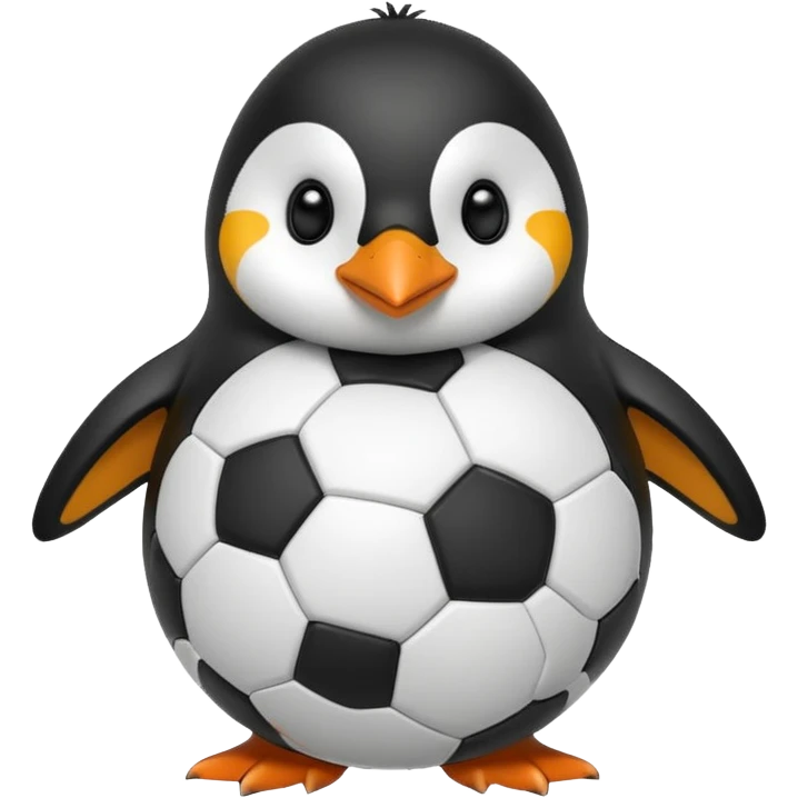penguin holding soccer ball emoji