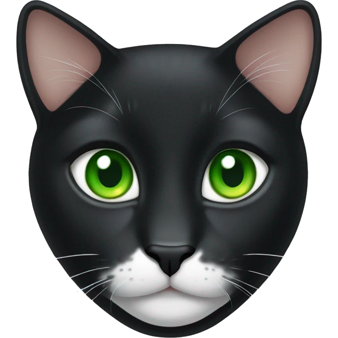  black Carey cat white neck and green eyes emoji