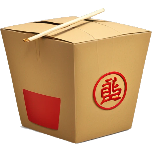 Chinese takeout box and chopsticks emoji