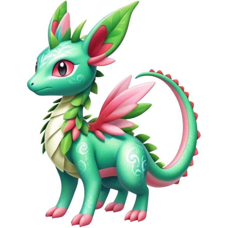 Shiny Exotic Cute Majestic Ethereal Sparkly Flygon-Sylveon-Shaymin-Meganium-Hybrid-Creature emoji