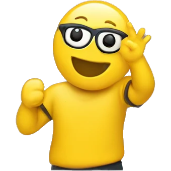 yellow degen wearing  up network written t-shirt, saying hi emoji