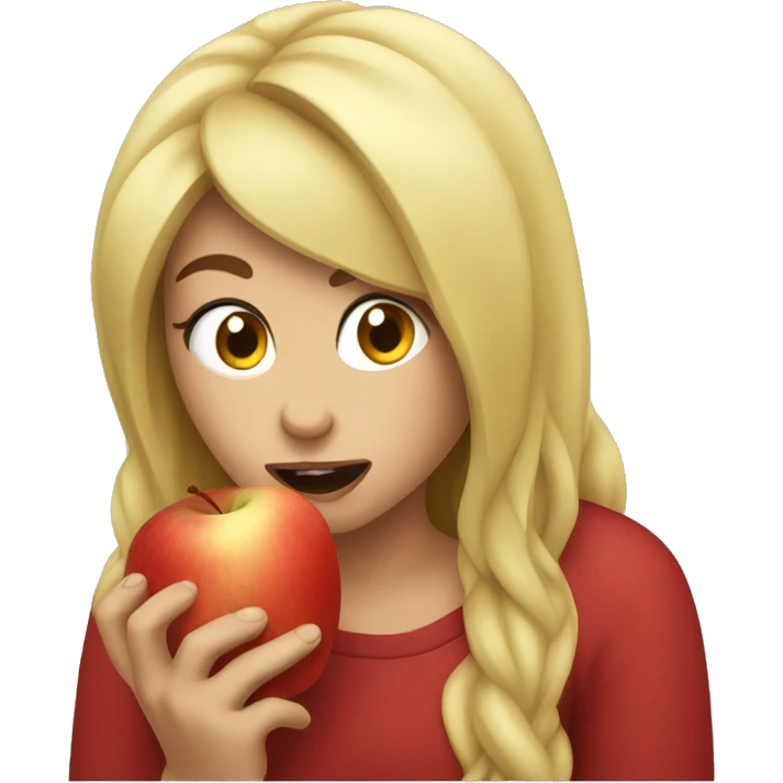 billie eillish eating apple emoji