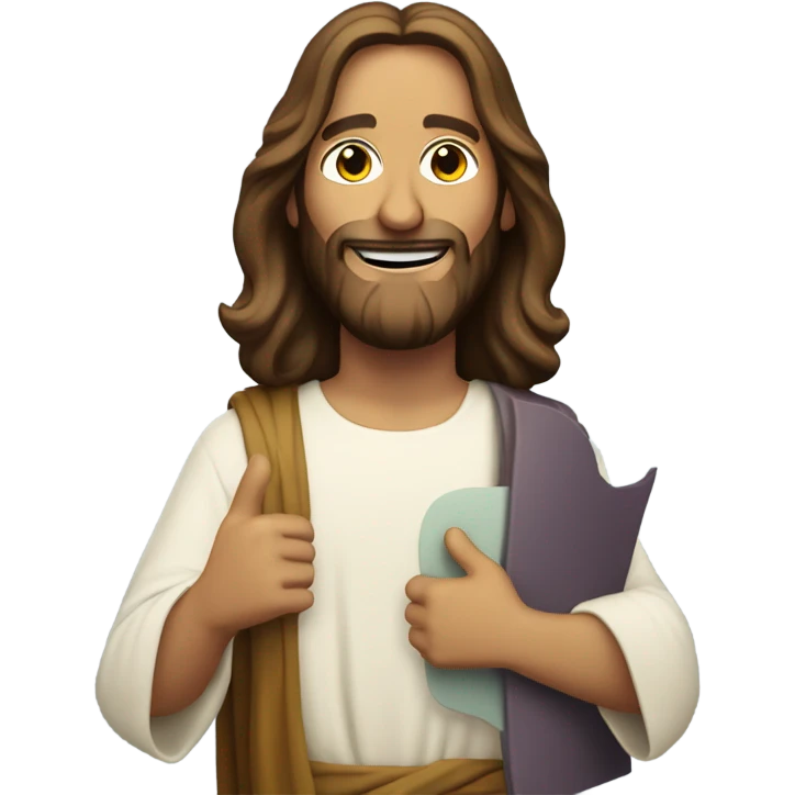 Jesus holding a pretty sign that says don’t crash out emoji