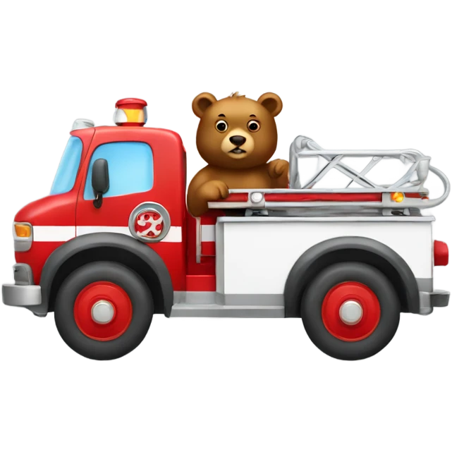 Bear driving a fire truck  emoji