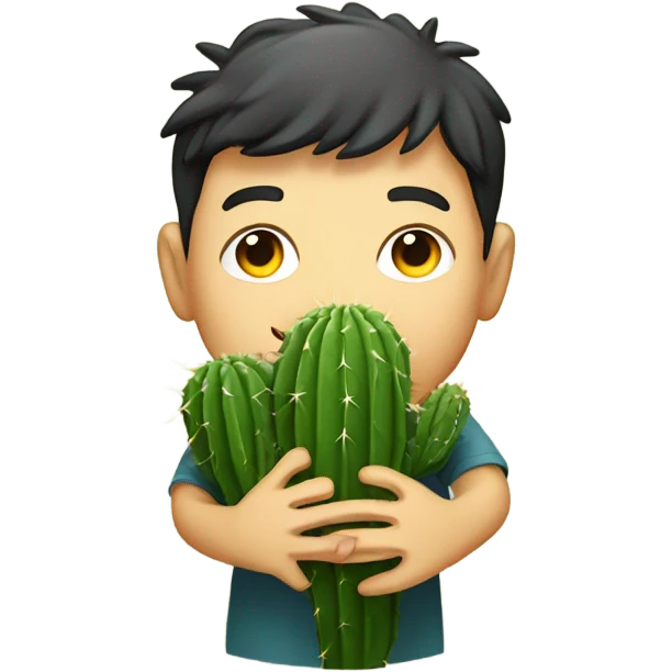 Person eating a prickly cactus  emoji