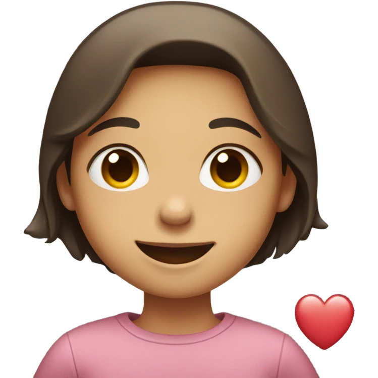 Girl smiling with a heart emoji