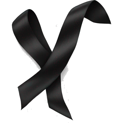 Long black ribbon emoji