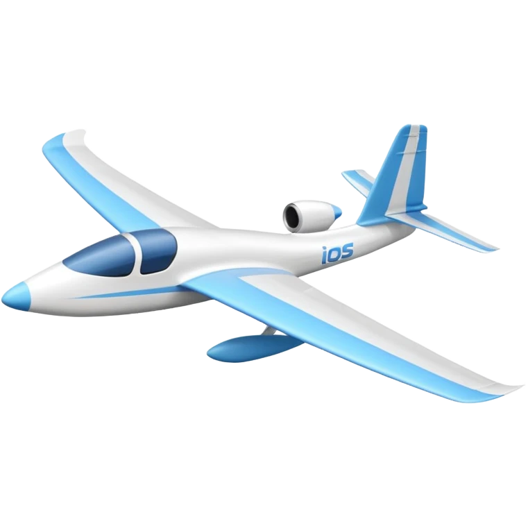 glider, large wingspan, white, 1 seat, no engine, no landing gear emoji