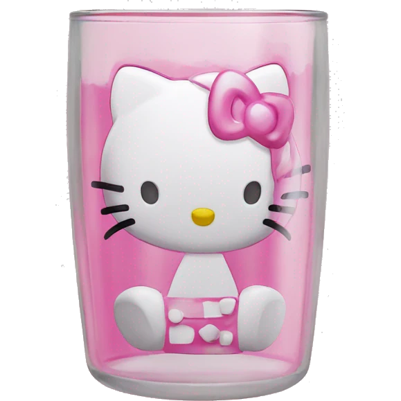 Hello kitty glass can cup emoji